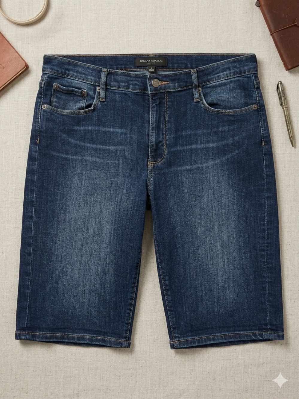Banana Republic Women's Dark Indigo Denim Bermuda Shorts